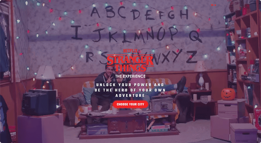 Hero video for the Stranger Thing's experience by Fever