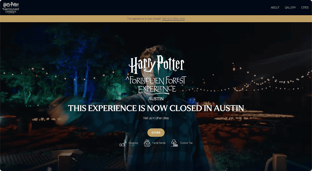 Hero video for the Harry Potter experience by Fever